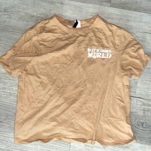 super cute tee!i feel its too similar to my skin tone, so i dont wear it enough.